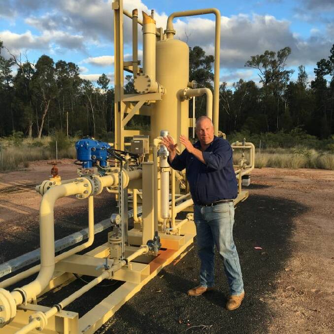 Talent is Nood Nothdurft, a farmer with CSG wells on his property, near Chinchilla, Queensland. (Distant shot is out towards QGC's Kenya field)...
Photo: Peter Hannam