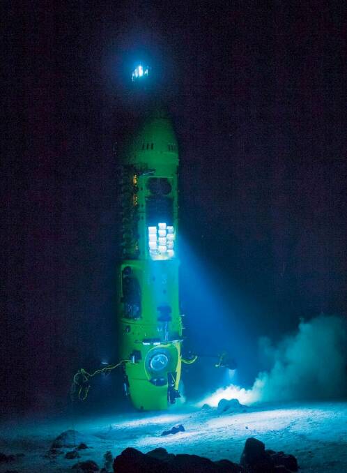 The Deepsea Challenger under water.