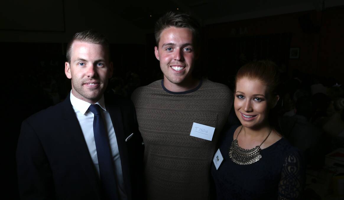 Leadership potential: Team leader Chris Gibbs, of Wollongong, with Tyson Perry, of Dapto, and Amy Kearney, of Kiama Downs, at the RYLA conference at Stanwell Tops. Picture: GREG ELLIS
