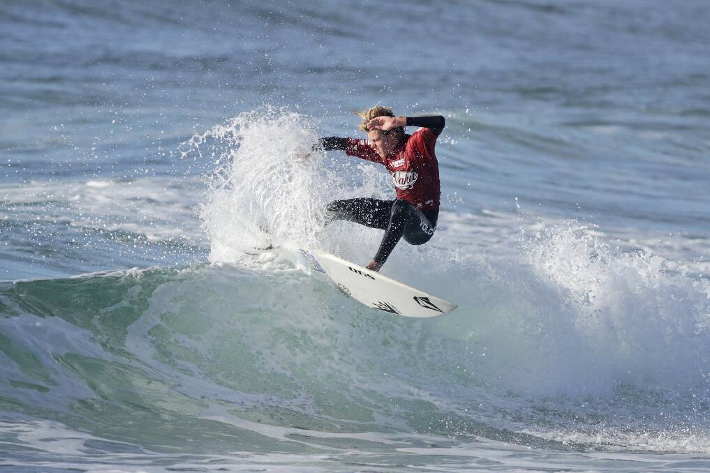 Talent: Teen surfer Keanu Miller won the under 16s Boys division at the Illawarra Junior Surf Titles.Picture: ETHAN SMITH
