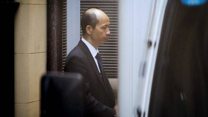 Robert Xie is escorted to a prison truck after being found guilty of the murder of the Lin family. Photo: Daniel Munoz