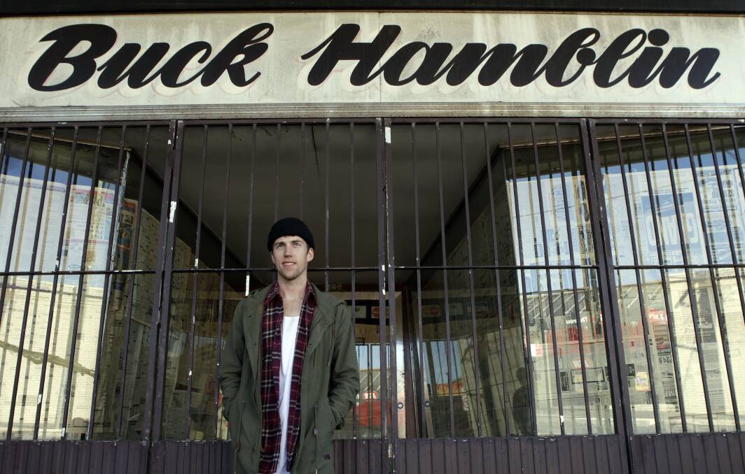 Something's brewing: Luke Barrett outside Thirroul's Buck Hamblin store, which he plans to transform into a new cafe and small bar. Picture: ANDY ZAKELI