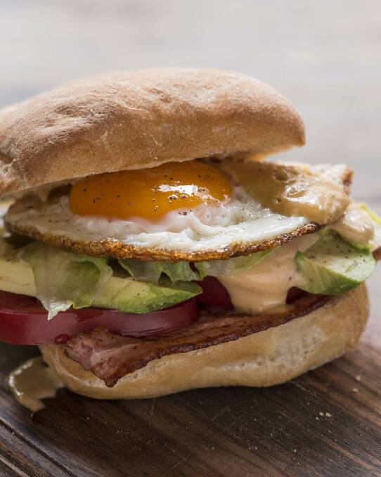 Frank Camorra's BLT with avo and HP-mayo <a href="http://www.goodfood.com.au/good-food/cook/recipe/blt-with-avocado-fried-egg-and-hp-mayonnaise-20140227-33k6u.html"><b>(Recipe here).</b></a> Photo: Marina Oliphant