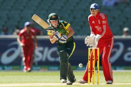 Keeping up ... Alyssa Healy batting against England earlier this year.