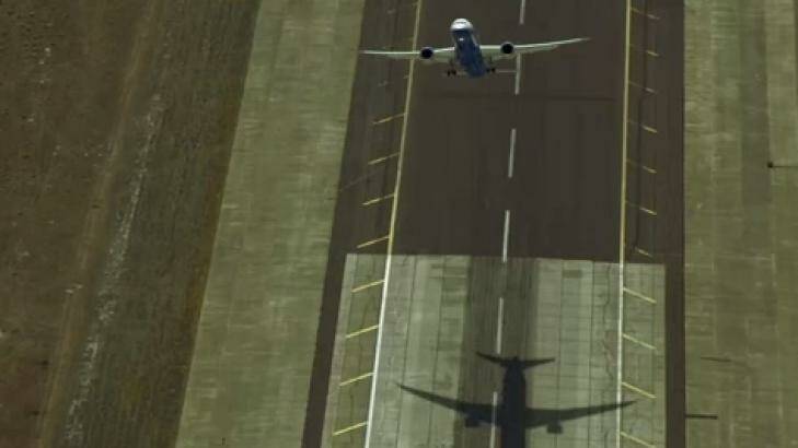 The Boeing 787-9 Dreamliner taking off at 30 degrees. Photo: Boeing YouTube Video