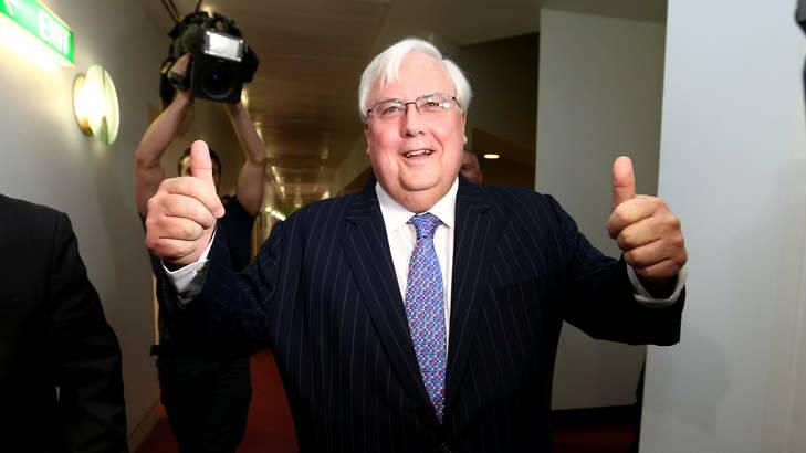Palmer United Party leader Clive Palmer has struck a deal with the Abbott government to wind back reforms to financial advice laws. Photo: Alex Ellinghausen
