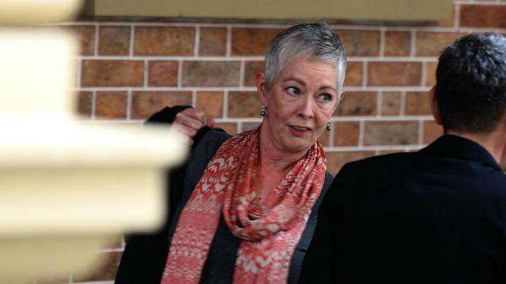 Anne Melocco, Roger Rogerson's wife, leaves the Supreme Court during the trial. Photo: Ben Rushton
