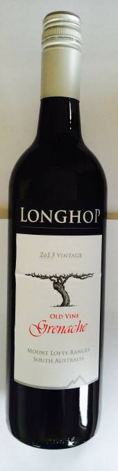 Longhop 2013 Mount Lofty Ranges Old Vines Grenache. Photo: Supplied