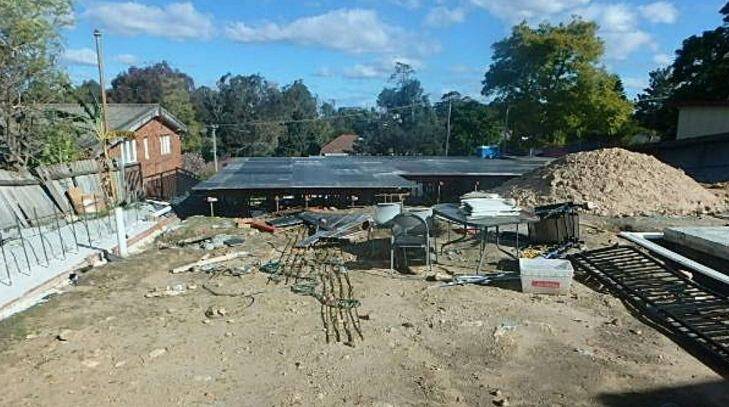The construction site at Mr Chedid's home.  Photo: Supplied