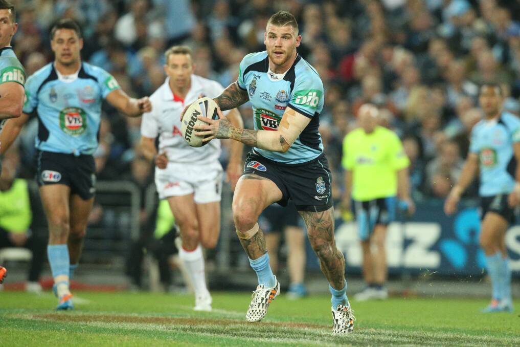 Josh Dugan playing right centre for NSW during the recent Origin series. Picture: CHRISTOPHER CHAN