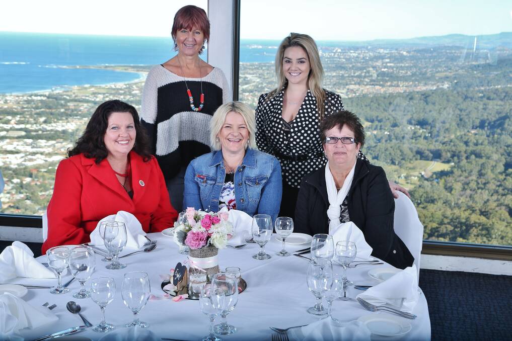 Generous gift: Leanne McKay, Kathleen Swinbourne, Donna Leak, Dina Dimaggio and Kaylene Kirkpatrick call for local families affected by cancer to be nominated for a $22,000 wedding.Picture: GREG ELLIS
