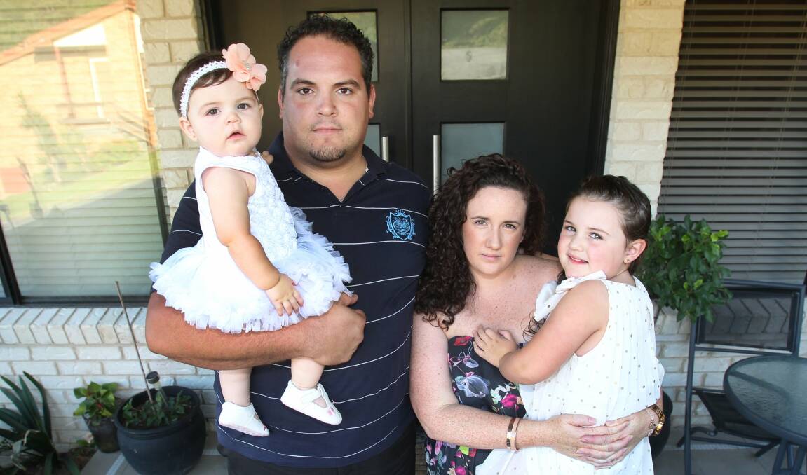 Unhappy: Dimitrie Marsala and wife Sarah with Chiara, 8 months and Gabriella, 4 at their Berkeley home.Picture: GREG TOTMAN