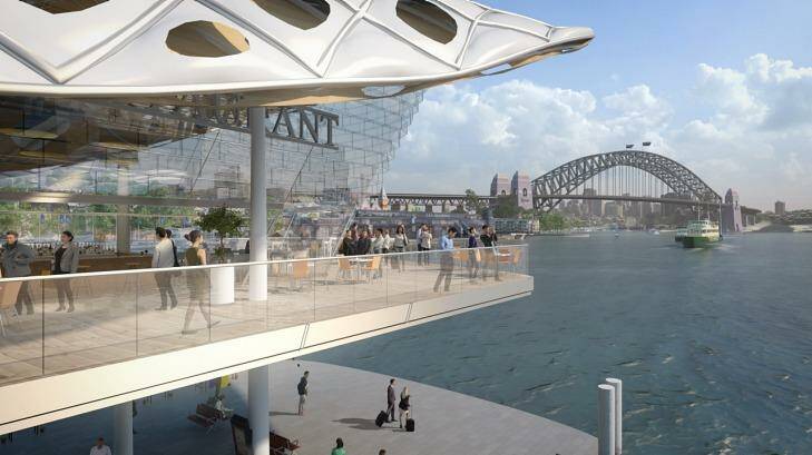 Early concept designs show a potential two-storey wharf over the Harbour's waterline.  Photo: Supplied