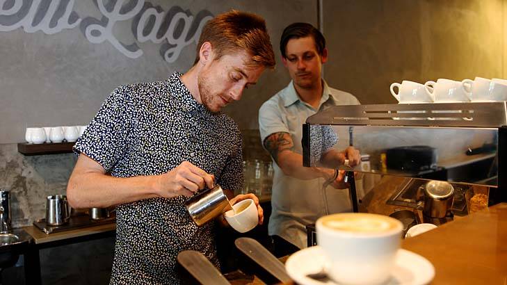Bean counters: Justin Hodgson, right, sees an upside to coffee bean production. Photo: Edwina Pickles