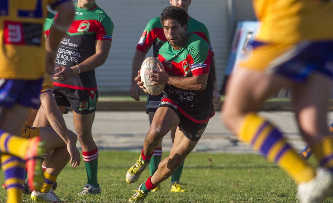 Corrimal’s Charlie Herekotukutuku looks for options against Dapto’s defence. Picture:  CHRISTOPHER CHAN
