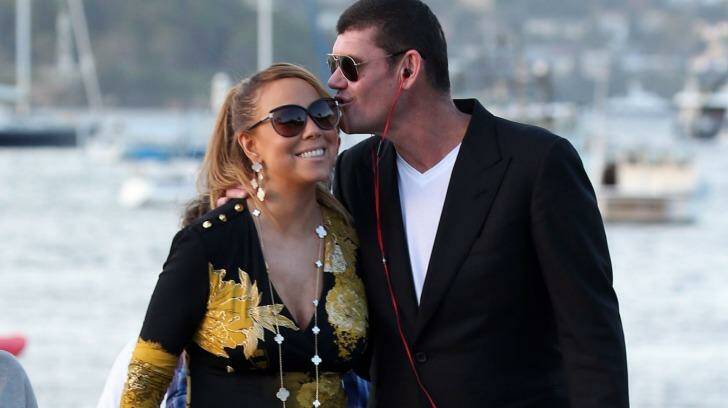Engaged: Mariah Carey and James Packer. Photo: Dimex