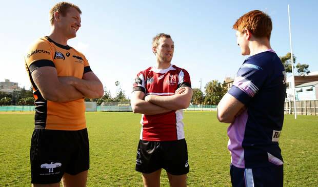 SYDNEY, AUSTRALIA - AUGUST 13:  Jesse Mogg of the Canberra Vikings (C) talks to Cam Treloar of NSW Country Eagles (L) and Nic Stirzaker of Melbourne Rising (R) during the Official Launch of the National Rugby Championship (NRC) at Coogee Oval on August 13, 2014 in Sydney, Australia.  (Photo by Matt King/Getty Images) Photo: Matt King