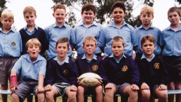 Alex McKinnon (back row, third from left) with classmates at St Mary's Primary School, Scone.