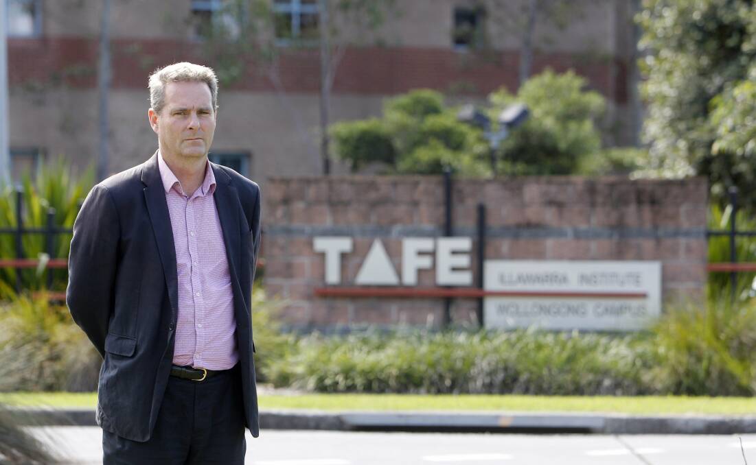 NSW Teachers Federation representative Rob Long is worried a TAFE review will result in course cuts. Picture: ANDY ZAKELI