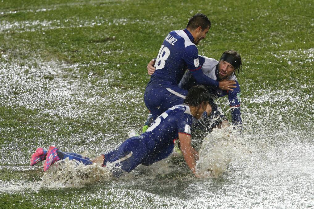 Conditions for the Wanderers’ Club World Cup match against Cruz Azul were dangerous for the players.  Picture: AP
