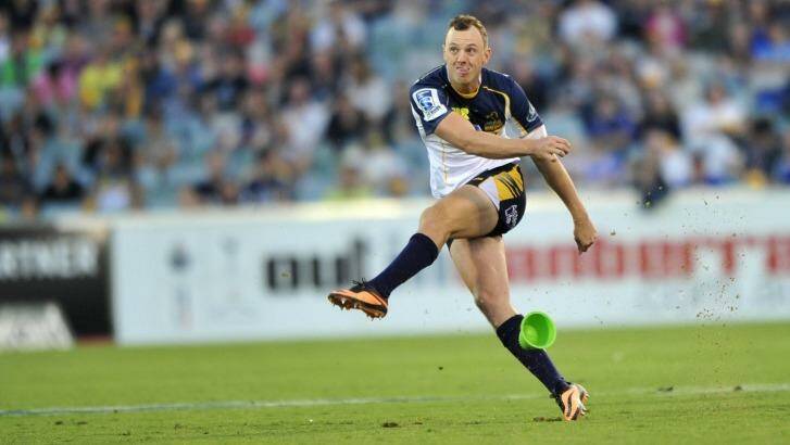 Jesse Mogg is likely to step up and take long-range kicks for the Brumbies. Photo: Melissa Adams