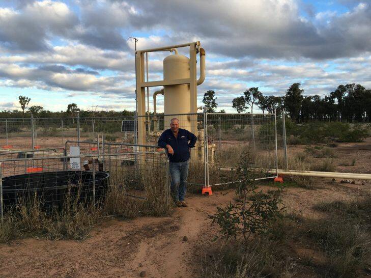 Talent is Nood Nothdurft, a farmer with CSG wells on his property, near Chinchilla, Queensland. (Distant shot is out towards QGC's Kenya field)...

Photo: Peter Hannam Fairfaxmedia