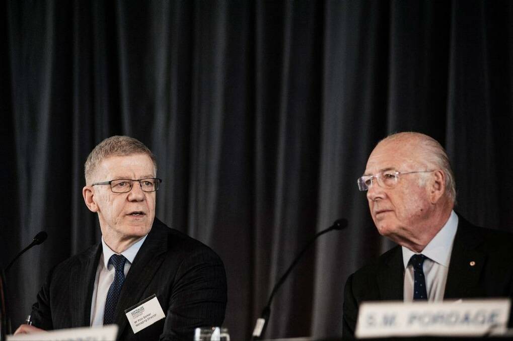 Major investors: Ross Barker and AFIC chairman Terry Camobell Photo: Josh Robenstone