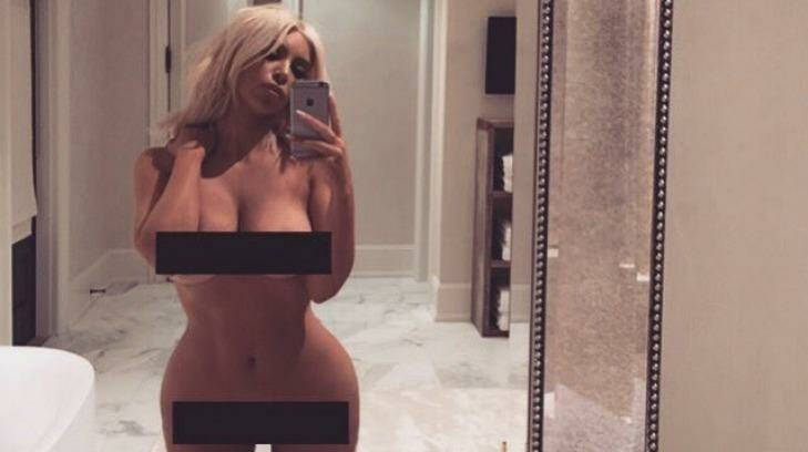 Supportive spouse: Kanye West encourages wife Kim Kardashian to pose naked. Photo: Kim Kardashian/Twitter
