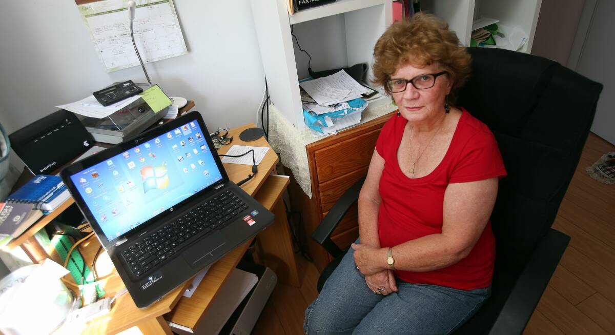 Running out of patience: Sue Carpenter has almost given up hope of having NBN. Picture: KIRK GILMOUR