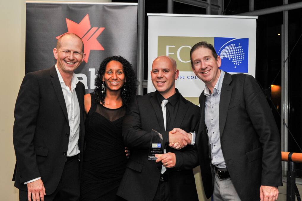 Good work: Fastway Couriers franchisees general manager Peter Lipinski with Andrea Hamod, Anthony Hamod and chief executive Richard Thame.