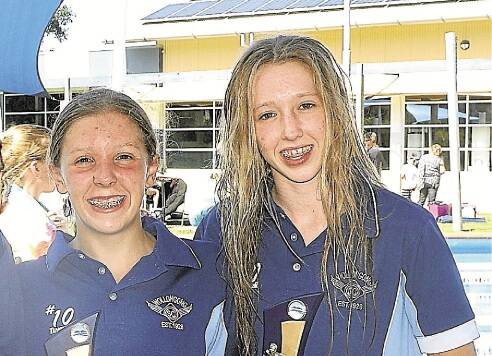 Guns in the pool: Courtney Lendvay, left, and Lucy Cliff were outstanding at the Australian Age Championships.