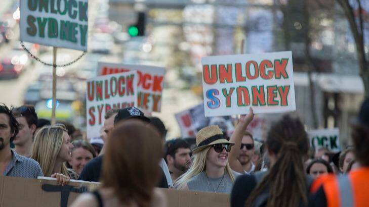 A rally was held in September to protest against the lockout laws. Photo: Michele Mossop