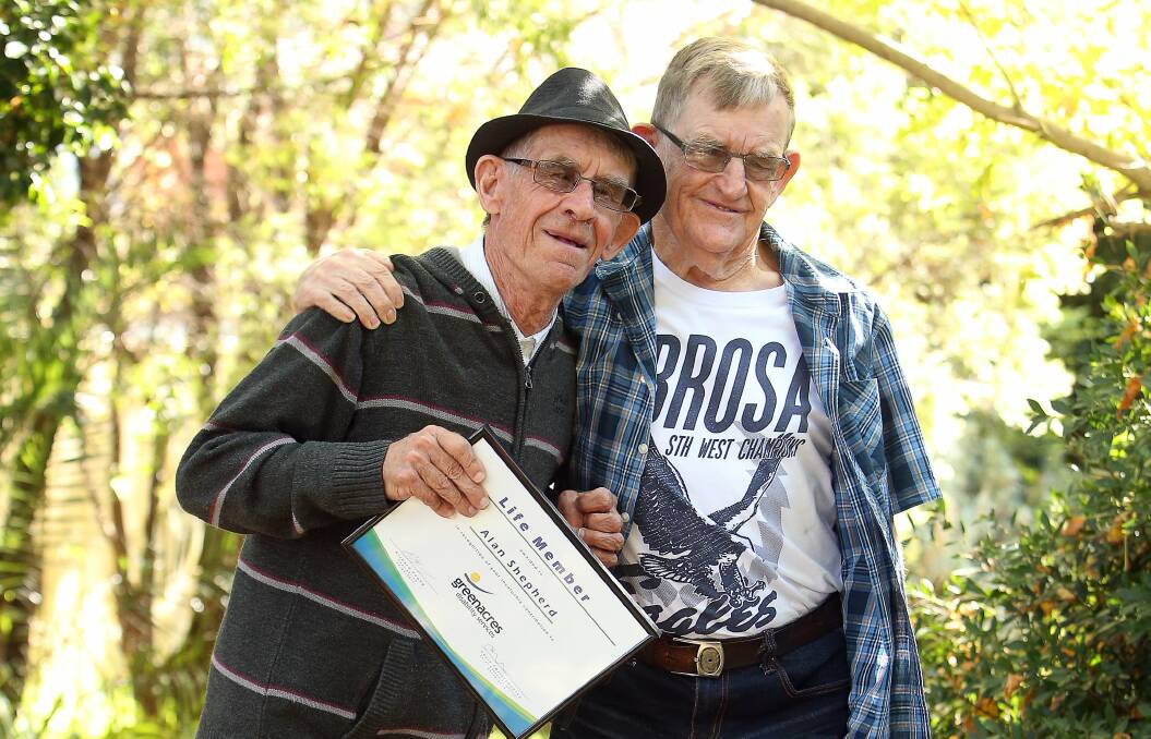 Alan and Neil Shepherd celebrate Alan's 61-year association with Greenacres Disability Services. Picture: KIRK GILMOUR
