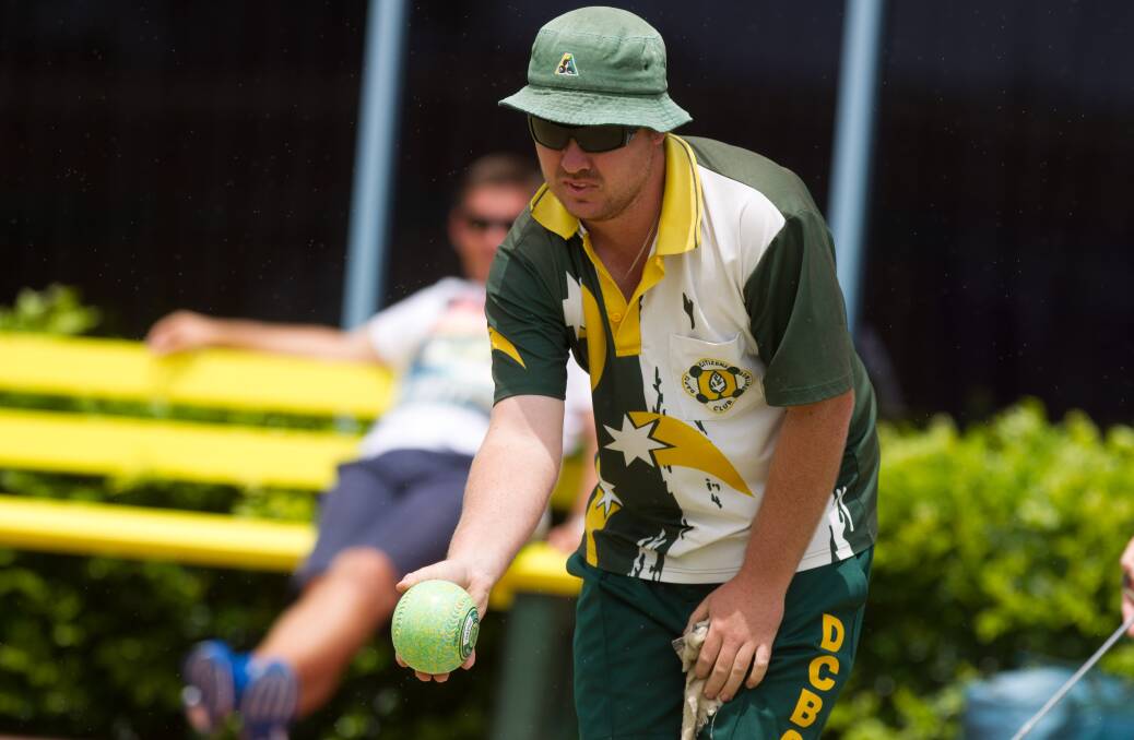 Dapto Citizens' Ben Ford takes on clubmate Phil Reynolds and partners on Saturday in the Zone 16 triples championship quarter-finals at Warilla Bowling Club.