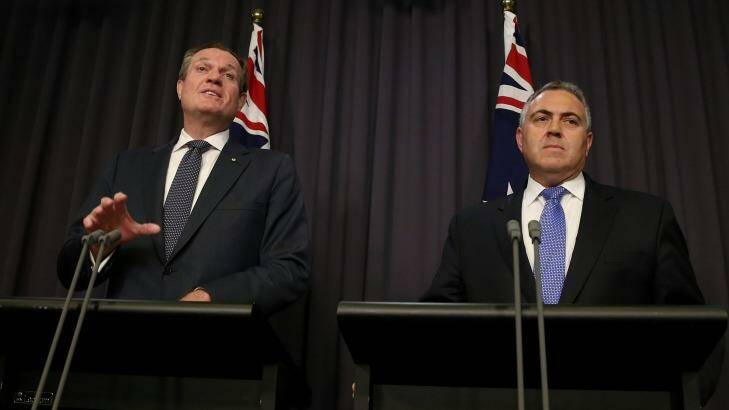 Tax Commissioner Chris Jordan and former treasurer Joe Hockey worked closely on domestic laws aimed at stopping multinational profit shifting. Photo: Alex Ellinghausen