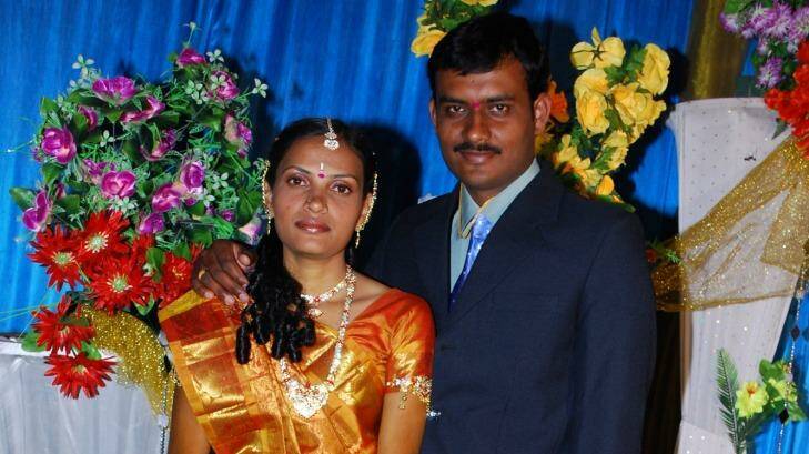 Padma Reddy and her husband Kishore Reddy on their wedding day. Photo: Supplied