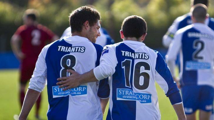 The Triantis brothers Chris (left) and Peter. Photo: Football NSW