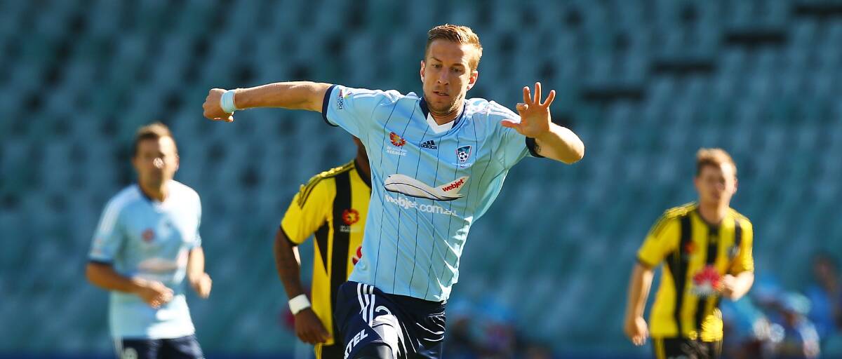 Marc Janko in action for Sydney FC against the Phoenix in Sydney on Sunday. Picture: GETTY IMAGES