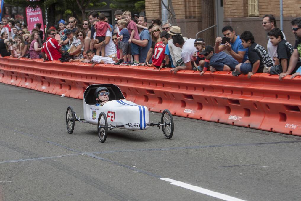 Thousands turned out to watch the Port Kembla Billy Cart Derby. Picture: CHRISTOPHER CHAN