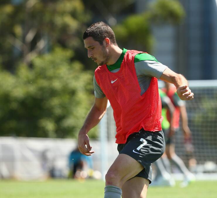 Australia's Mathew Leckie trains ahead of the Asian Cup opener on Friday. Picture: GETTY IMAGES