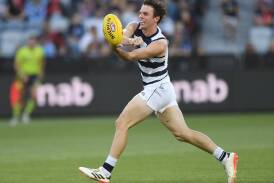 Max Holmes has re-signed with Geelong for another four years. (Julian Smith/AAP PHOTOS)