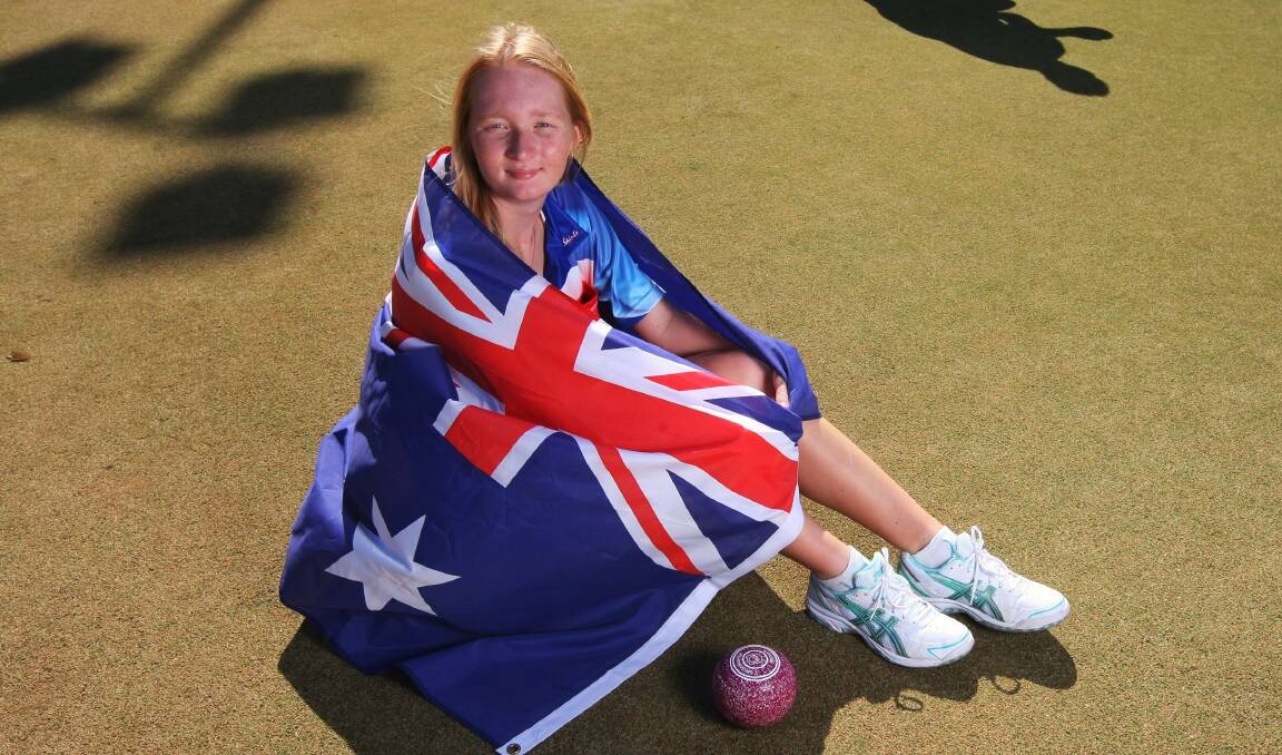 NSW teenager Jamie-Lee Worsnop is representing Australia in the Bowls World Cup at Warilla this month. Picture: SIMON BENNETT