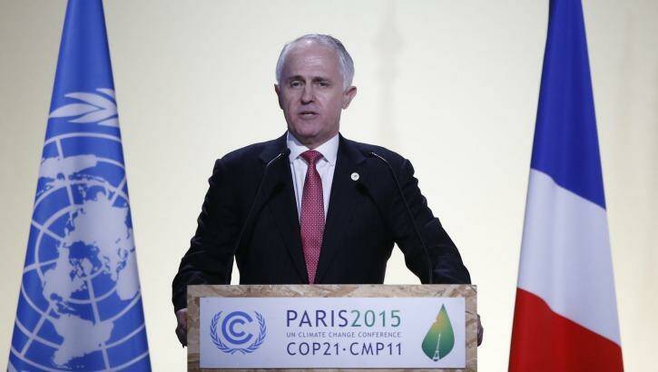 Malcolm Turnbull addresses the Paris climate summit.