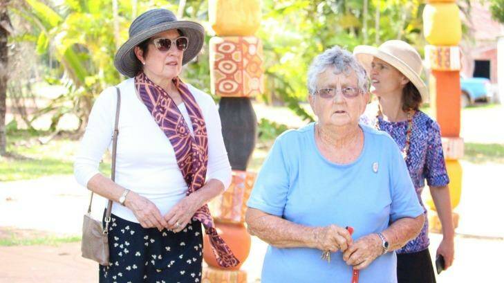 Royal commissioner Margaret White (left) and Sister Anne Gardiner, a 63-year veteran of the Bathurst Island convent.  Photo: Hasnah Harari