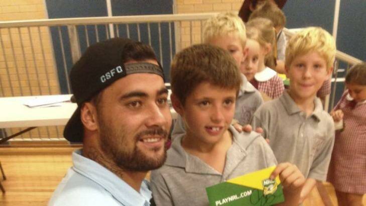 King of the kids: Andrew Fifita in Griffith during the week. Photo: Jack Morphet