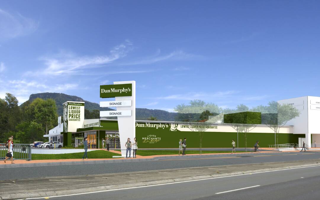 An artist's impression of the Dan Murphy's complex at North Wollongong