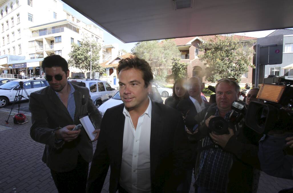 Lachlan Murdoch arrives at the Bondi Beach residence of James Packer. Picture: JAMES ALCOCK