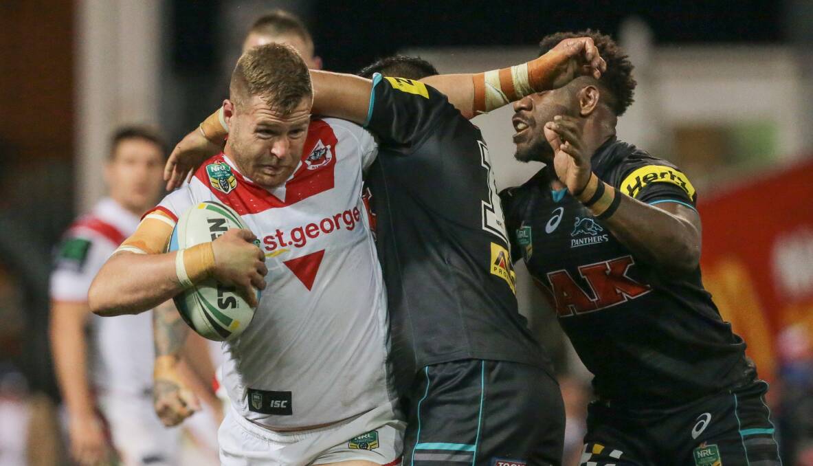Trent Merrin played his last game for the Dragons at WIN Stadium on Thursday. Picture: ADAM McLEAN