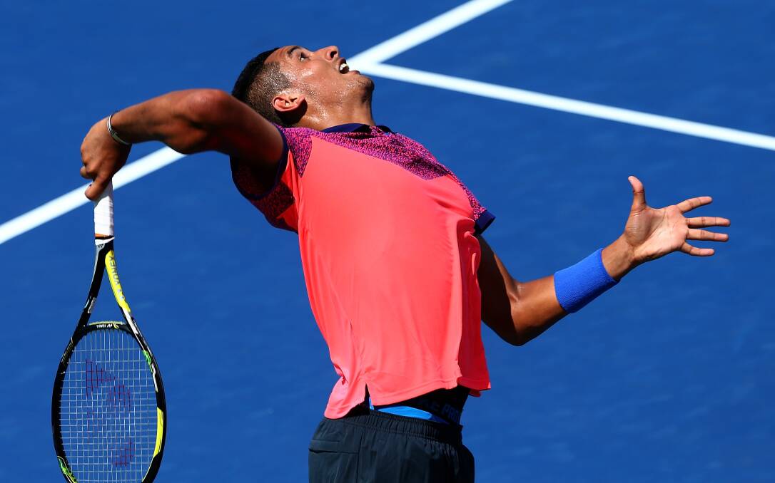 Nick Kyrgios showed maturity to beat Russian Mikhail Youzhny at the US Open. Picture: GETTY IMAGES
