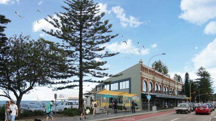 An artist's impression of a proposed B-Line stop at Collaroy.  Photo: NSW Government. 